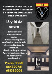 Curso 15 y 16 de enero para bomberos